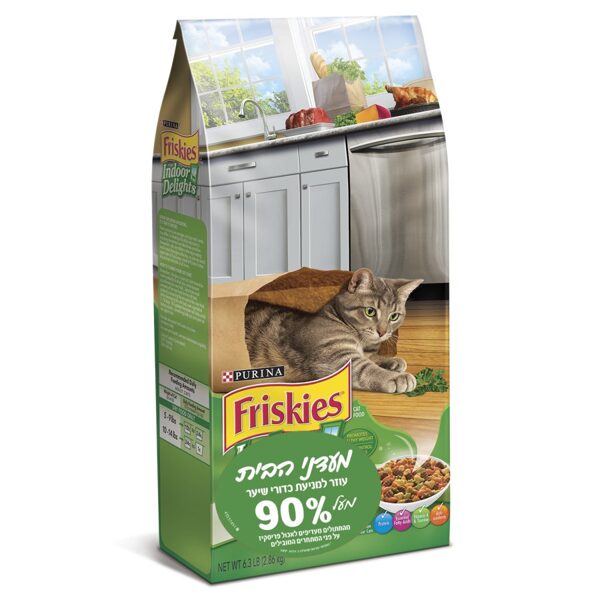 מזון לחתולים פריסקיז ירוק מעדני הבית 1.4 ק"ג FRISKIES INDOOR DELIGHTS