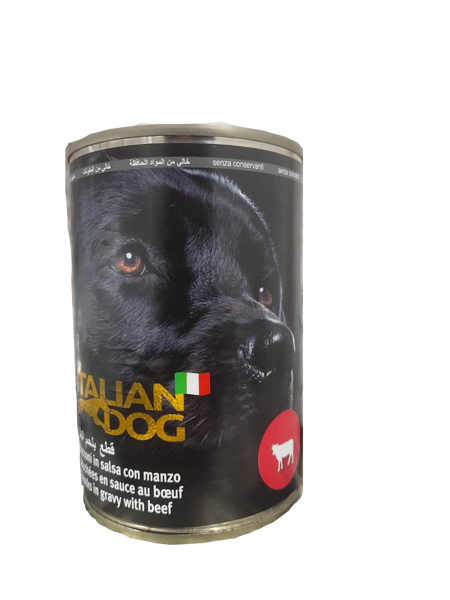 שימורים לכלבים בקר - 400 גרם Italian Dog